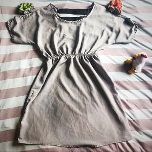 Rue21 gray/silver dress elastic back cold shoulder